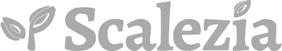 The logo for scalezia on a black background.