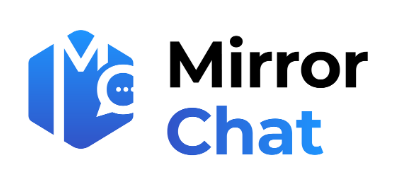 Le logo de chat miroir avec chat miroir de mots, incorporant les outils d'automatisation de LinkedIn.