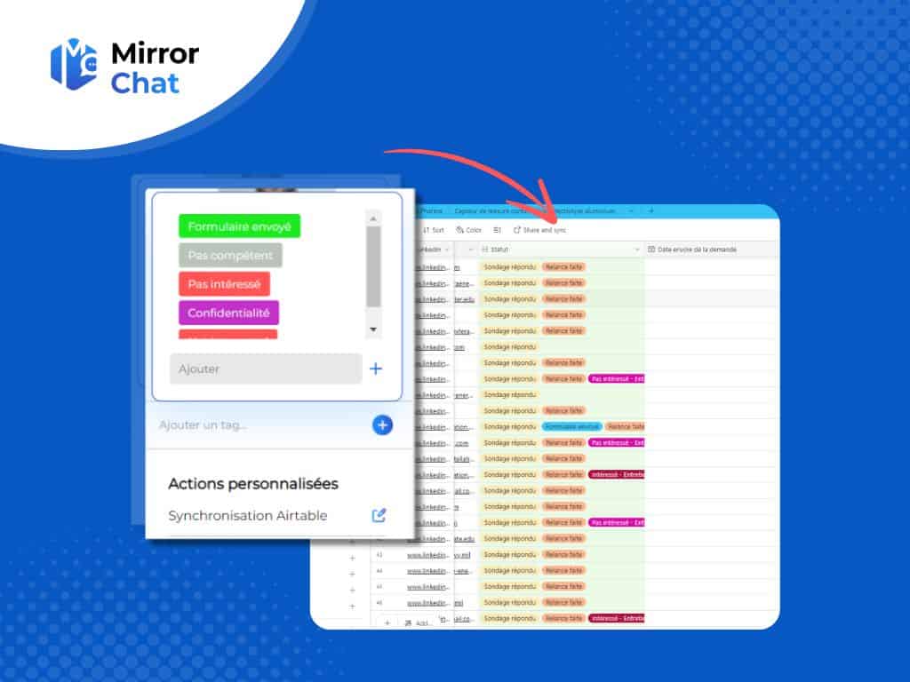 Transfer tags to a CRM